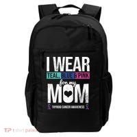 Wear Teal Blue Pink For Mom Thyroid Cancer Awareness Ribbon Gift Backpack thumb 0