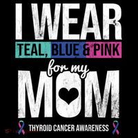 Wear Teal Blue Pink For Mom Thyroid Cancer Awareness Ribbon Gift Coffee Mug thumb 5