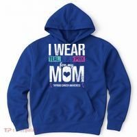 Wear Teal Blue Pink For Mom Thyroid Cancer Awareness Ribbon Gift Hoodie thumb 0