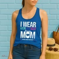 Wear Teal Blue Pink For Mom Thyroid Cancer Awareness Ribbon Gift Women's Tank Top thumb 2