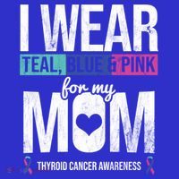 Wear Teal Blue Pink For Mom Thyroid Cancer Awareness Ribbon Gift Toddler Hoodie thumb 2