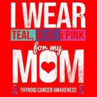 Wear Teal Blue Pink For Mom Thyroid Cancer Awareness Ribbon Gift Santa Hat thumb 1