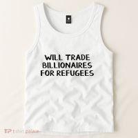 Will Trade Billionaires For Refugees Tank Top thumb 2
