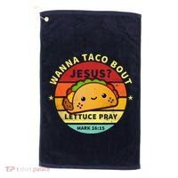 Wanna Taco Bout Jesus Cinco De Mayo Pun Christian Golf Towel thumb 0