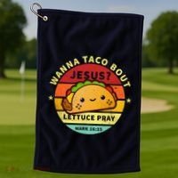 Wanna Taco Bout Jesus Cinco De Mayo Pun Christian Golf Towel thumb 1