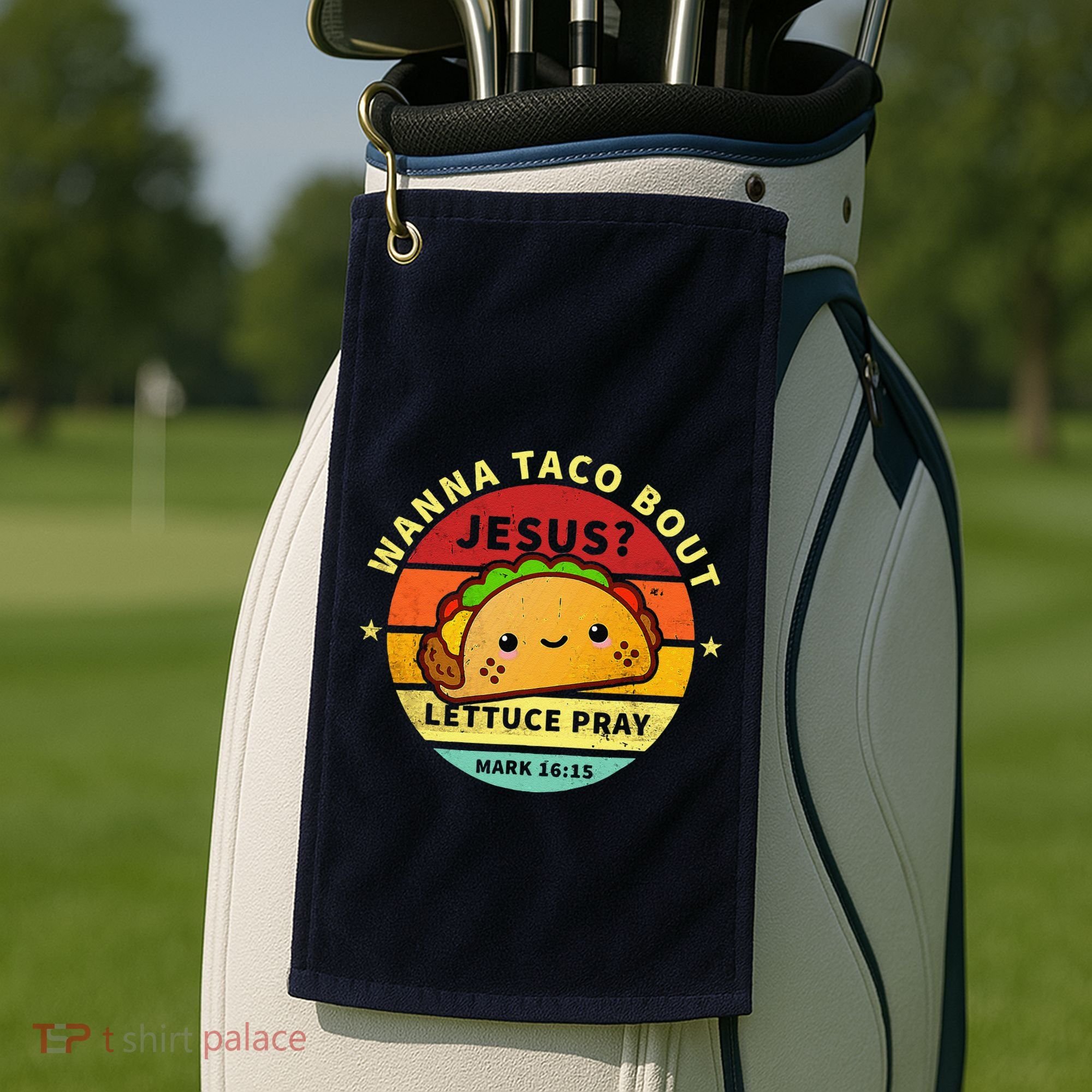 Wanna Taco Bout Jesus Cinco De Mayo Pun Christian Golf Towel