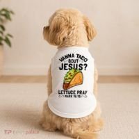 Wanna Taco Bout Jesus Funny Christian Doggie Tank thumb 2