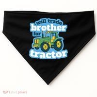 Will Trade Brother For Tractor Funny USA-Made Doggie Bandana thumb 0