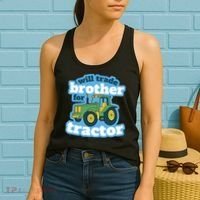 Will Trade Brother For Tractor Funny Women's Tank Top thumb 2