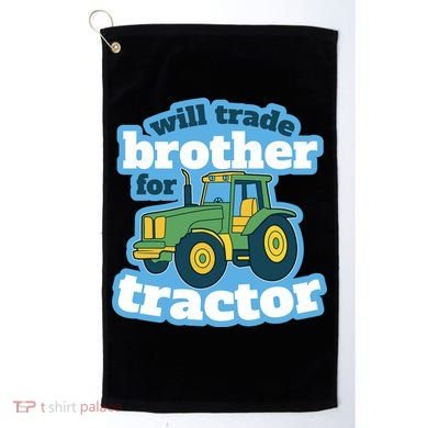 Will Trade Brother For Tractor Funny Golf Towel