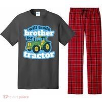 Will Trade Brother For Tractor Funny Pajama Set thumb 0