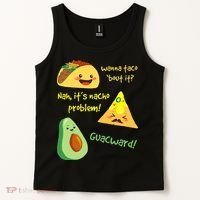 Wanna Taco Bout It Nacho Problem! Funny Avocado Food Pun Tank Top thumb 2