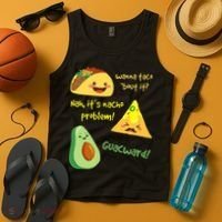 Wanna Taco Bout It Nacho Problem! Funny Avocado Food Pun Tank Top thumb 4