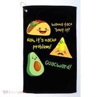 Wanna Taco Bout It Nacho Problem! Funny Avocado Food Pun Golf Towel thumb 0