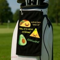 Wanna Taco Bout It Nacho Problem! Funny Avocado Food Pun Golf Towel thumb 2