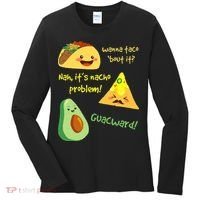 Wanna Taco Bout It Nacho Problem! Funny Avocado Food Pun Women's Long Sleeve Shirt thumb 0
