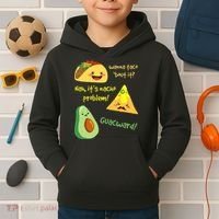 Wanna Taco Bout It Nacho Problem! Funny Avocado Food Pun Kids Hoodie thumb 2