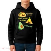 Wanna Taco Bout It Nacho Problem! Funny Avocado Food Pun Kids Hoodie thumb 4