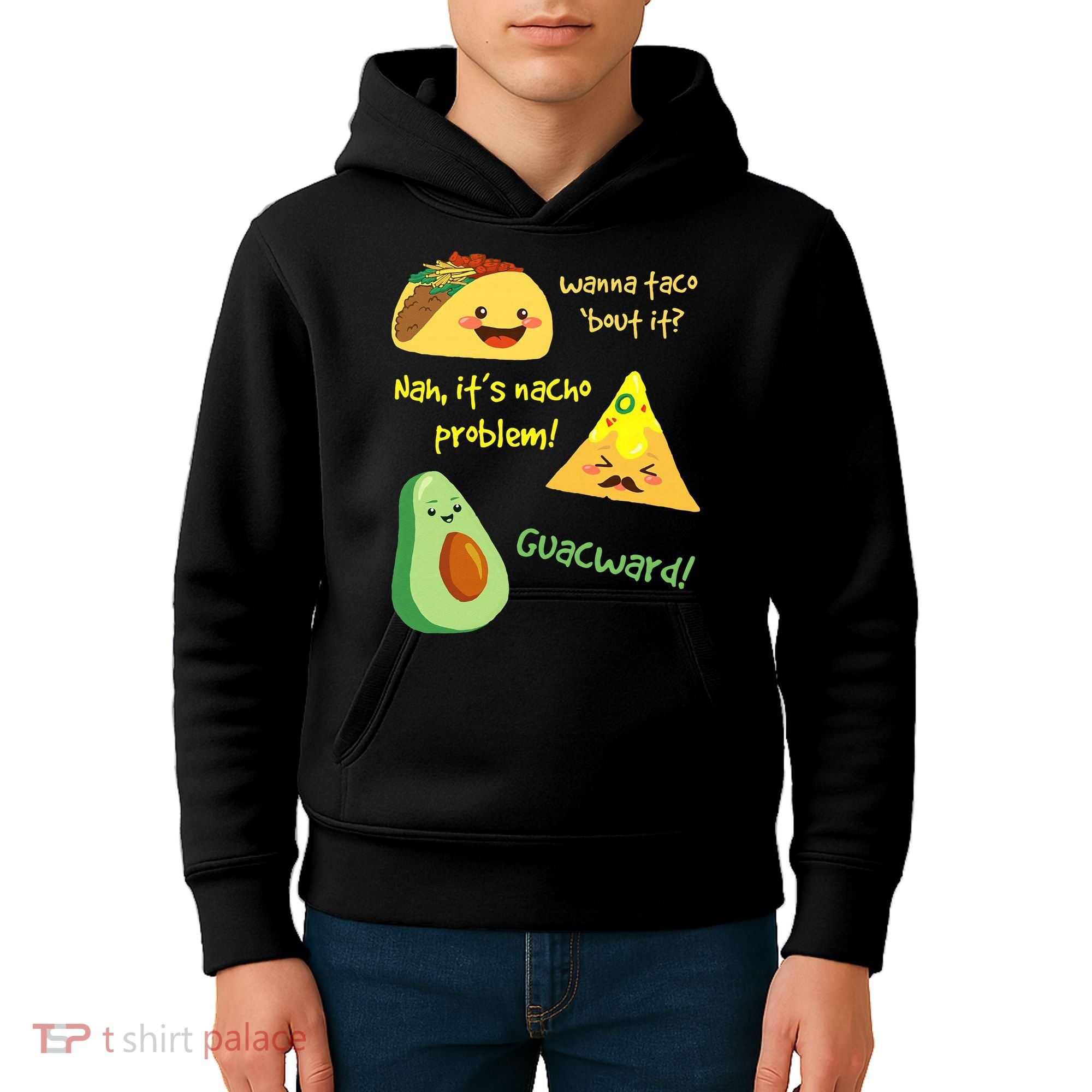 Wanna Taco Bout It Nacho Problem! Funny Avocado Food Pun Kids Hoodie