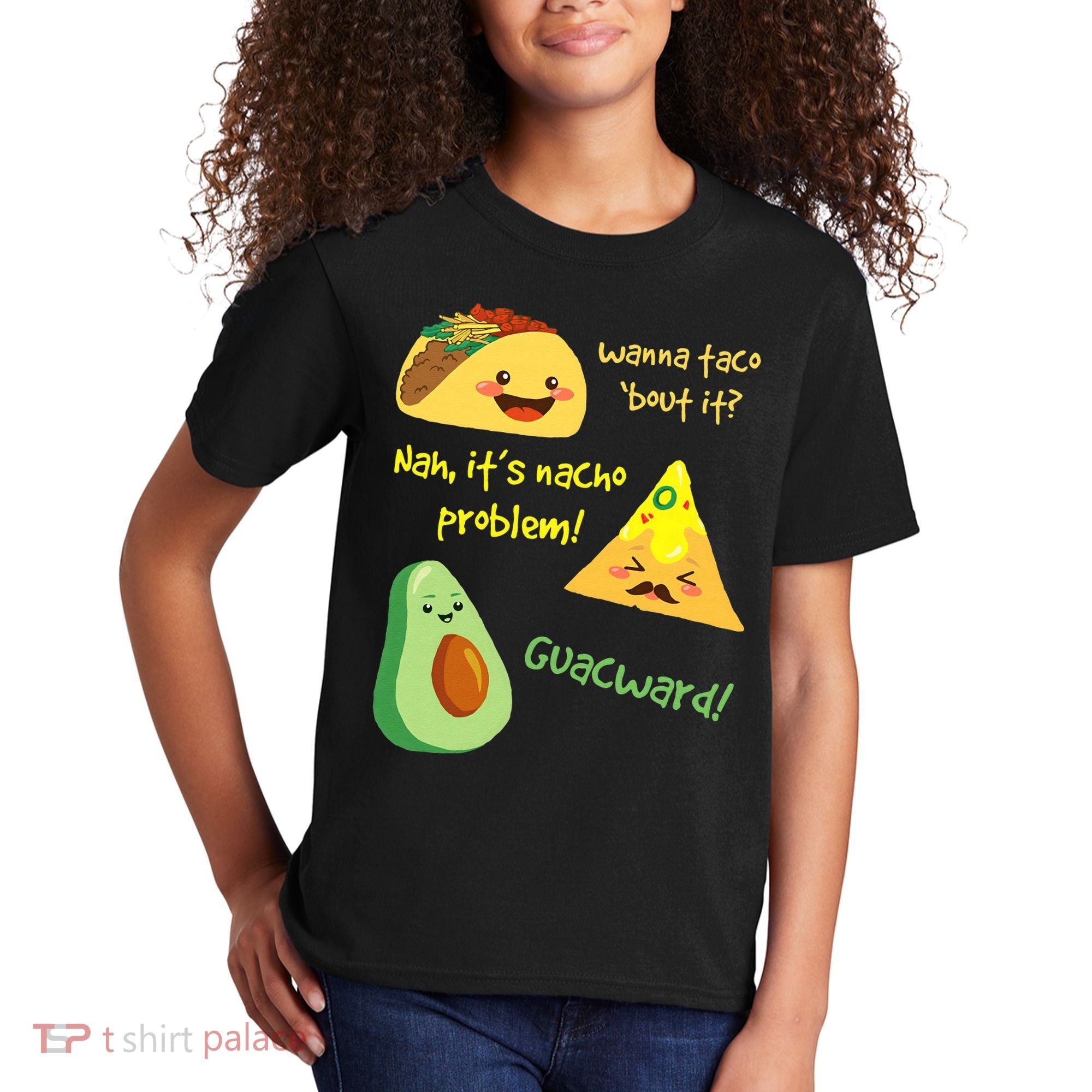 Wanna Taco Bout It Nacho Problem! Funny Avocado Food Pun Kids T-Shirt