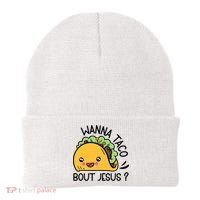 Wanna Taco Bout Jesus Beanie thumb 0