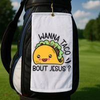 Wanna Taco Bout Jesus Golf Towel thumb 2
