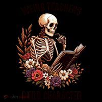 Wierd Teachers Build Charcter Funny Skeleton Book Floral Halloween Coffee Mug thumb 5