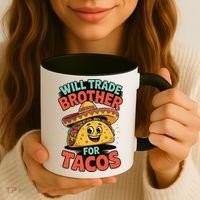 Will Trade Brother For Tacos Coffee Mug thumb 3
