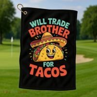 Will Trade Brother For Tacos Golf Towel thumb 1