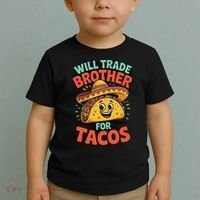 Will Trade Brother For Tacos Toddler T-Shirt thumb 2