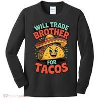 Will Trade Brother For Tacos Kids Long Sleeve Shirt thumb 0