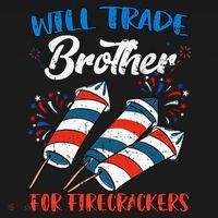Will Trade Brother For Firecrackers 4th Of July Kids Hoodie thumb 5
