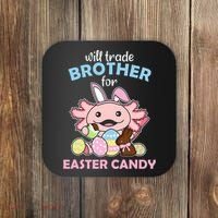 Will Trade Brother For Easter Candy Cute Axolotl Coaster thumb 0