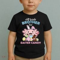 Will Trade Brother For Easter Candy Cute Axolotl Toddler T-Shirt thumb 2