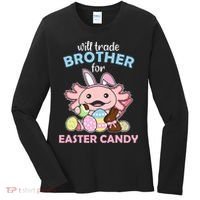 Will Trade Brother For Easter Candy Cute Axolotl Women's Long Sleeve Shirt thumb 0