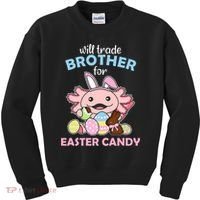 Will Trade Brother For Easter Candy Cute Axolotl Kids Sweatshirt thumb 0