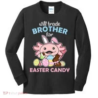 Will Trade Brother For Easter Candy Cute Axolotl Kids Long Sleeve Shirt thumb 0