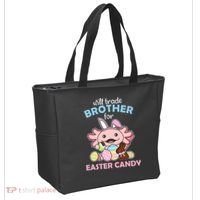 Will Trade Brother For Easter Candy Cute Axolotl Tote Bag thumb 2
