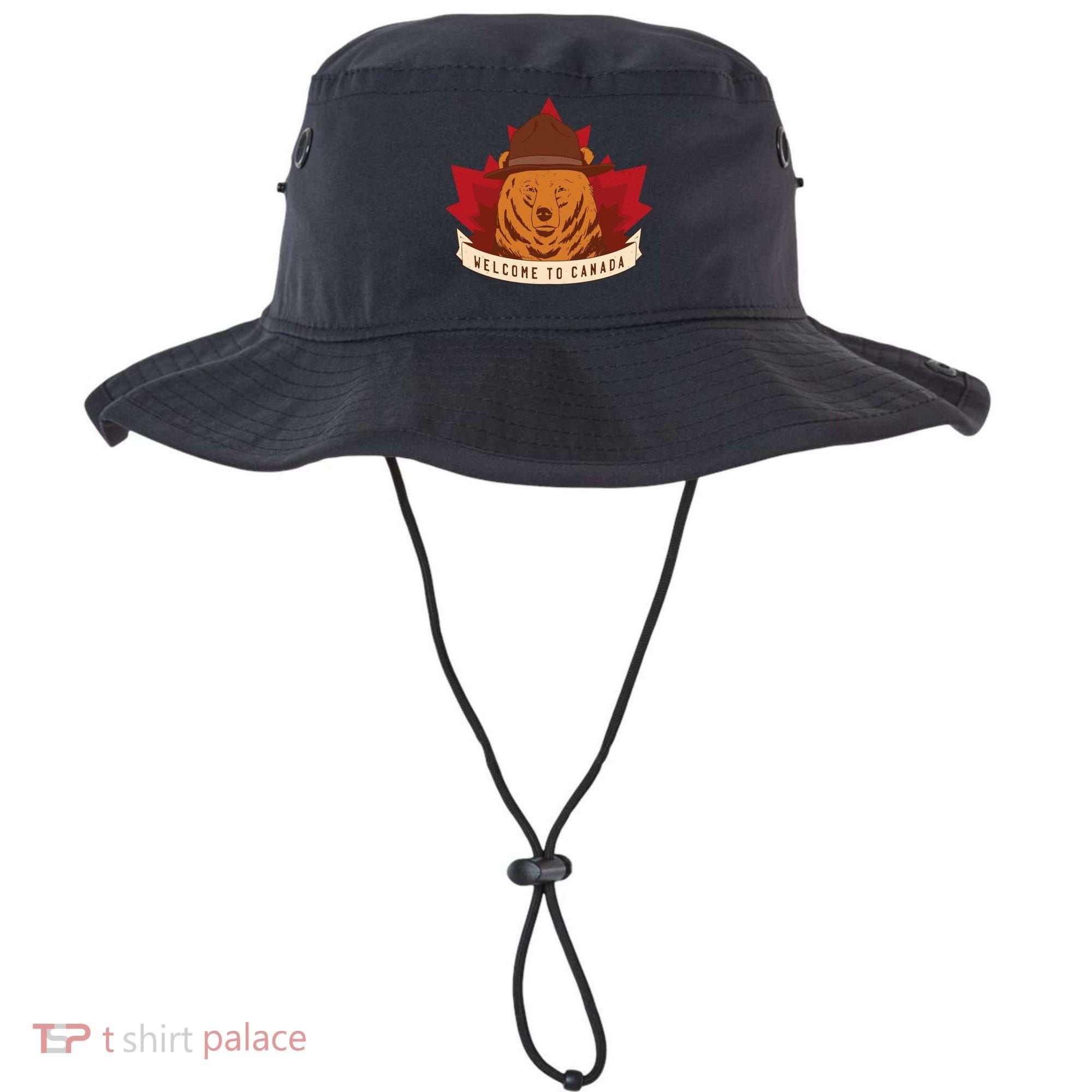 Welcome To Canada Maple Leaf Bear Bucket Hat