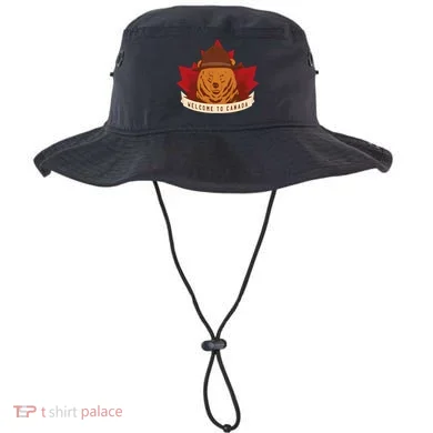 Welcome To Canada Maple Leaf Bear Bucket Hat
