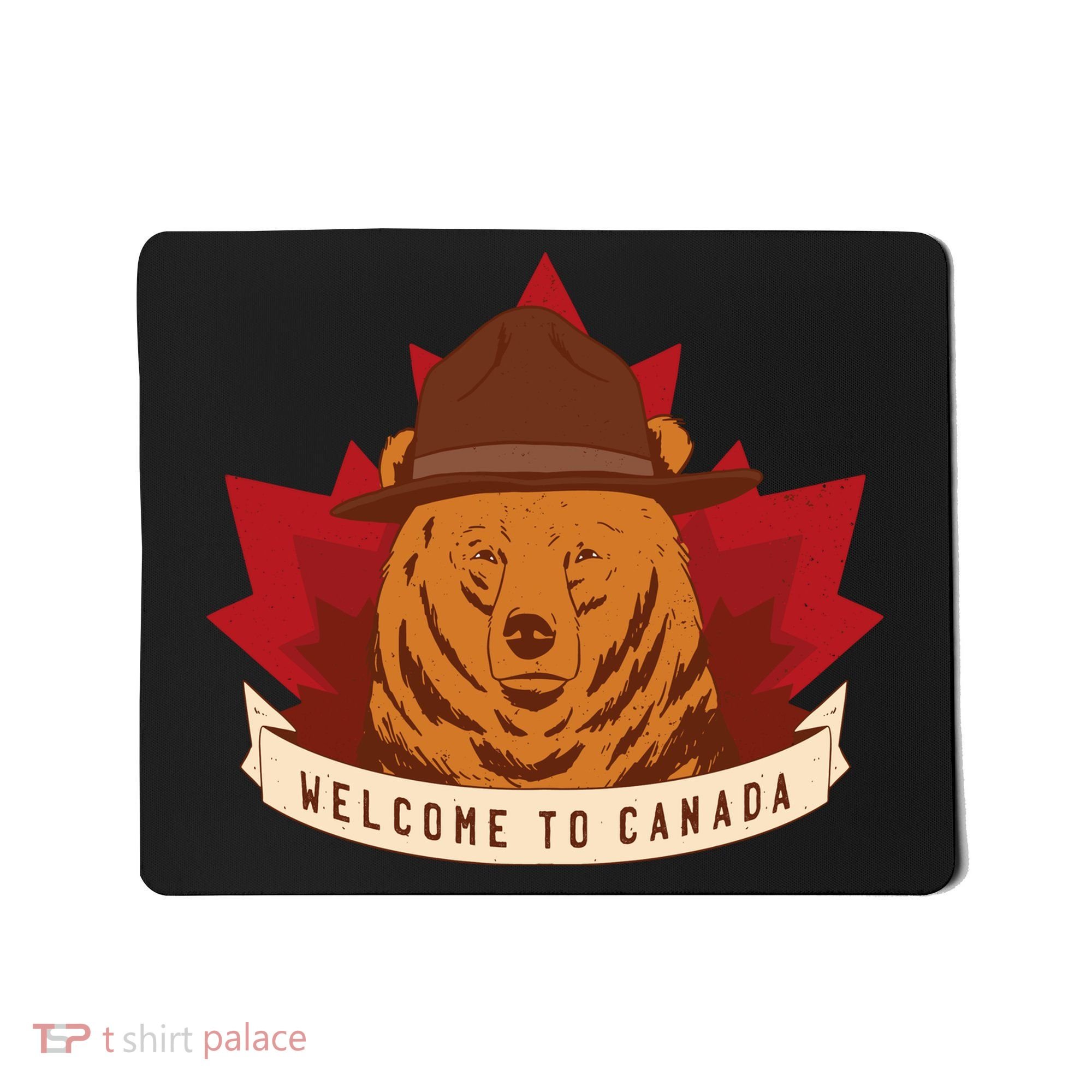 Welcome To Canada Maple Leaf Bear Mousepad