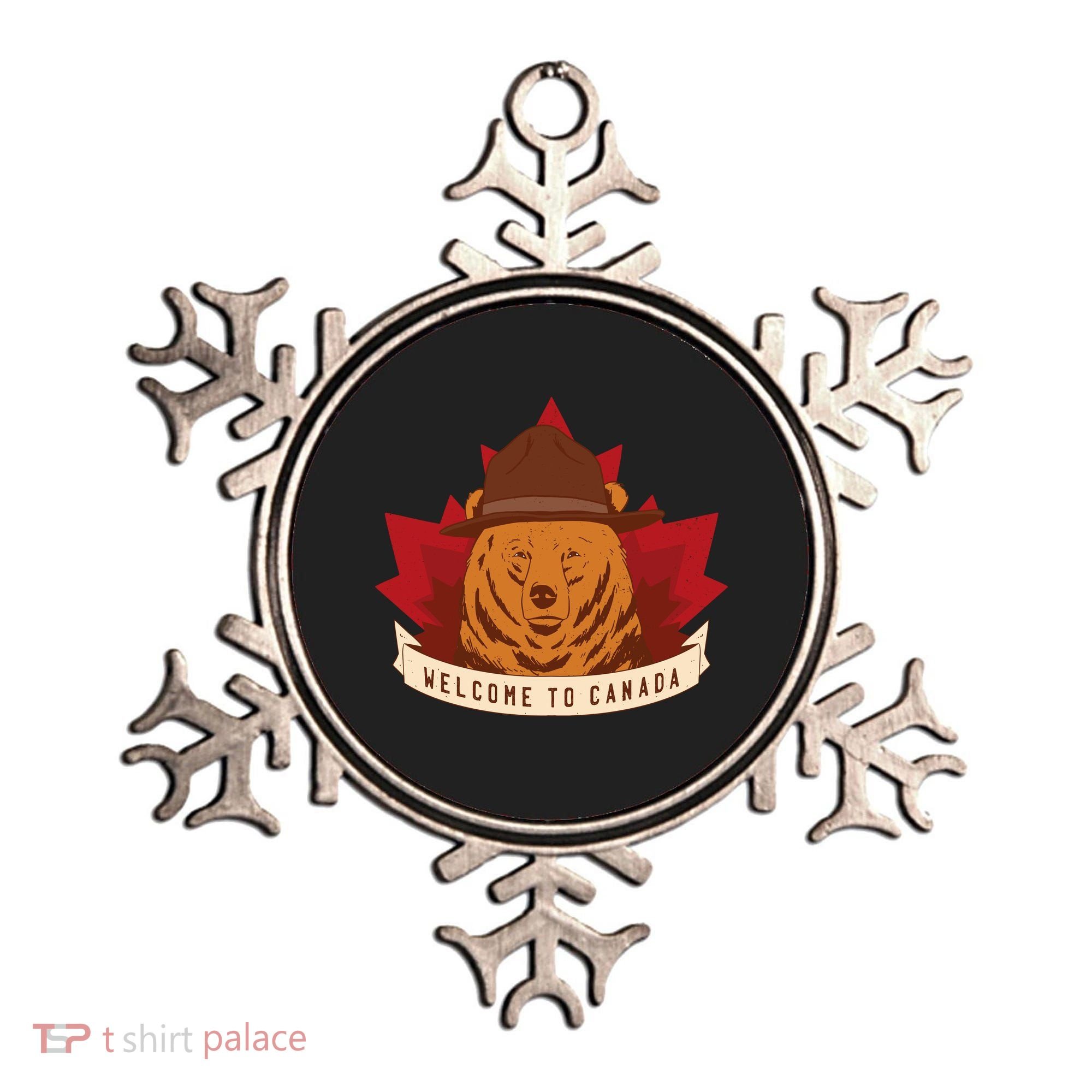 Welcome To Canada Maple Leaf Bear Ornament