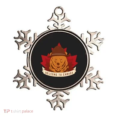 Welcome To Canada Maple Leaf Bear Ornament