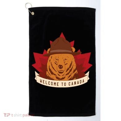 Welcome To Canada Maple Leaf Bear Golf Towel