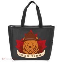 Welcome To Canada Maple Leaf Bear Tote Bag thumb 0