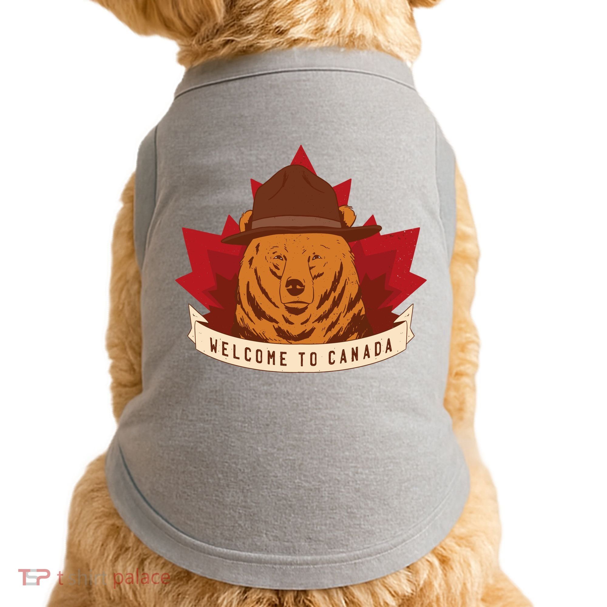 Welcome To Canada Maple Leaf Bear Doggie Tank