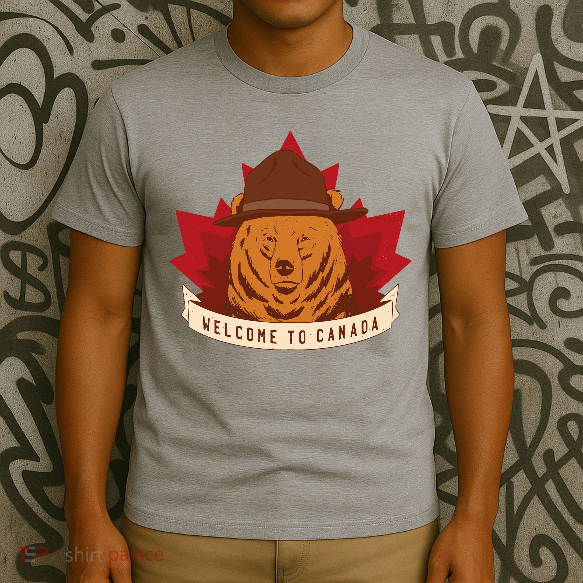 Welcome To Canada Maple Leaf Bear T-Shirt