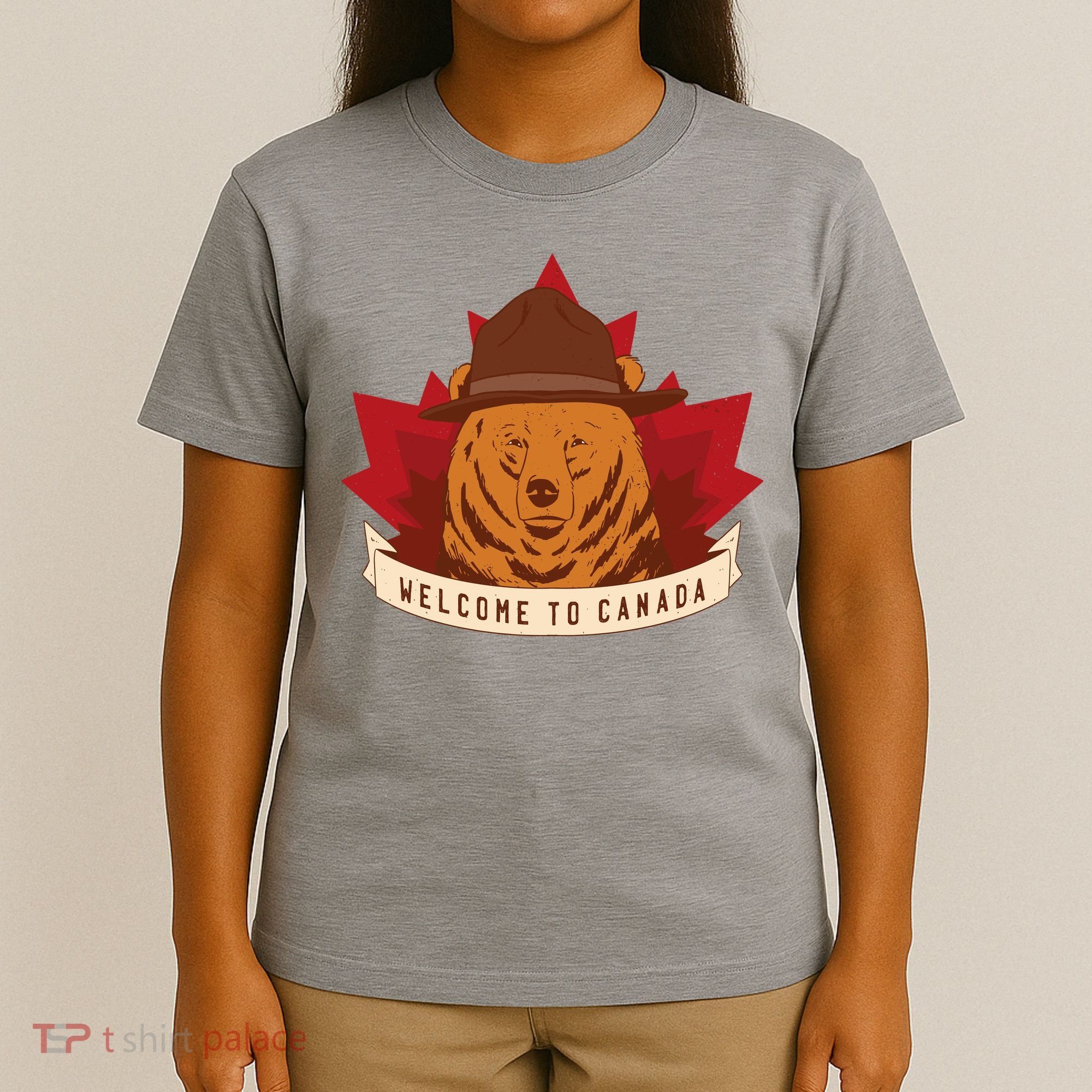 Welcome To Canada Maple Leaf Bear T-Shirt