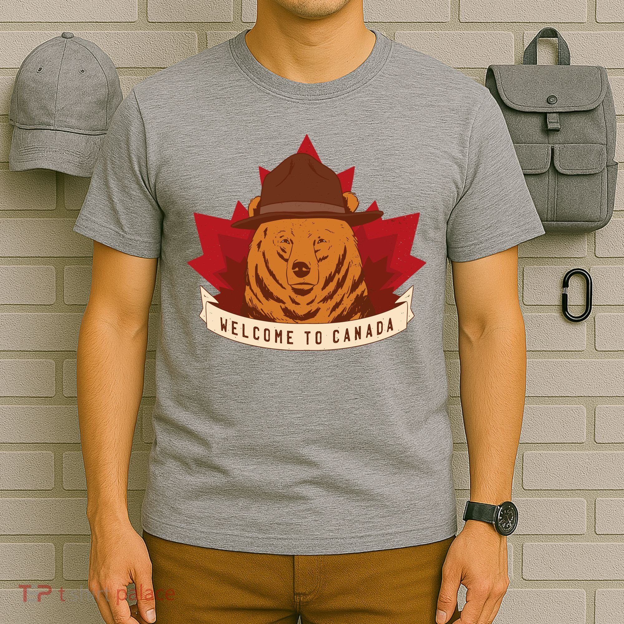 Welcome To Canada Maple Leaf Bear T-Shirt