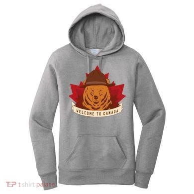Welcome To Canada Maple Leaf Bear Women's Hoodie